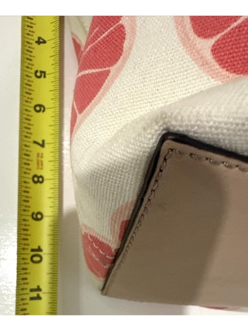 Kate Spade Flights Of Fancy Francis 'Pucker Up' Grapefruit Canvas Tote Purse Bag - Picture 11 of 11